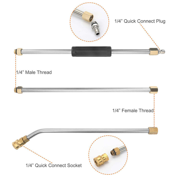 High Pressure Washer Gutter Cleaner Attachment for Lance Wand 4000 psi 5 Tips Image 5