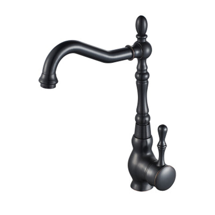 Kitchen Faucet Black Bronze Brass Antique Hot And Cold Mixer Crane Deck Mount Tap Image 1