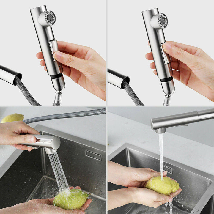 Kitchen Faucet Mixer Tap With Pull-out Shower Single Lever Image 4