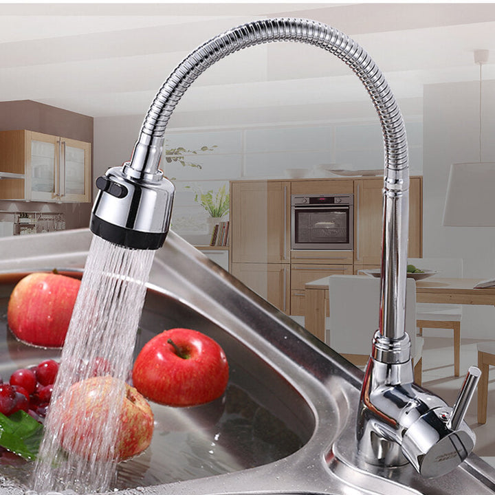 Kitchen Faucet Solid Brass Pull Tap Flexible Hot Cold Taps Water Outlet Image 2