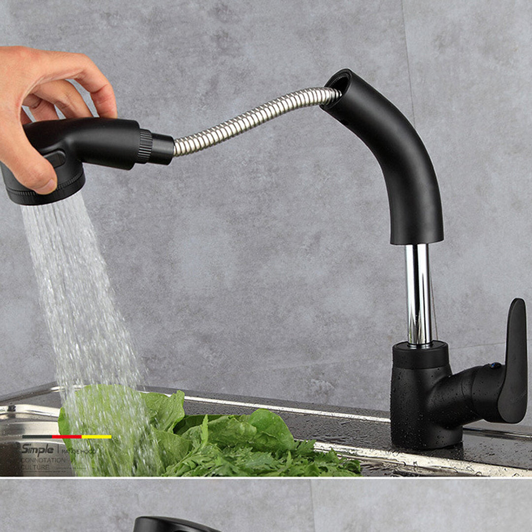 Kitchen Mixer Taps Pull Out 360 Swivel Spout Spray Sink Basin Brass Faucet Image 2