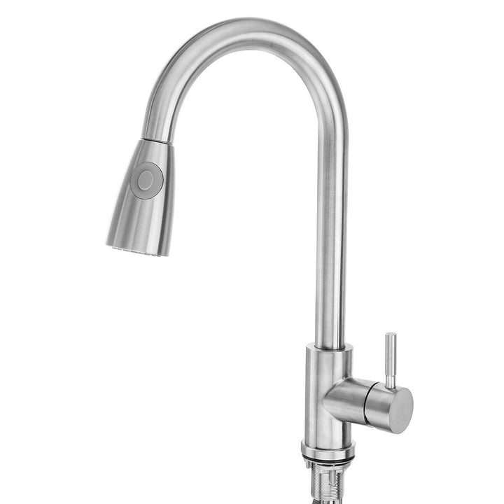 Kitchen Sink Faucet Pull Out Sprayer Head Two Water Spray Mode Stainless Steel Mixer Tap Image 1