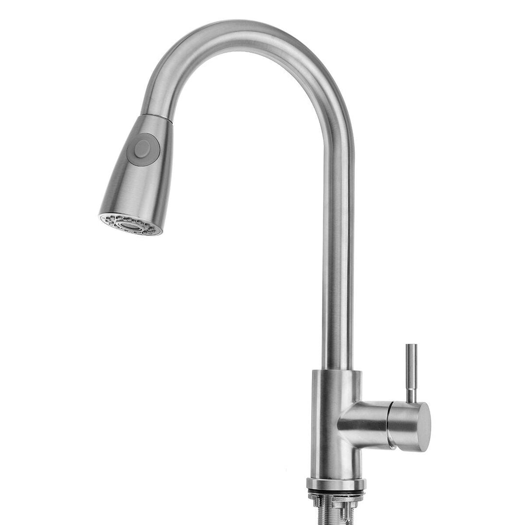 Kitchen Sink Faucet Pull Out Sprayer Head Two Water Spray Mode Stainless Steel Mixer Tap Image 5