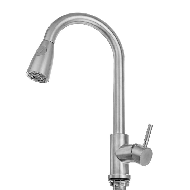 Kitchen Sink Faucet Pull Out Sprayer Head Two Water Spray Mode Stainless Steel Mixer Tap Image 7