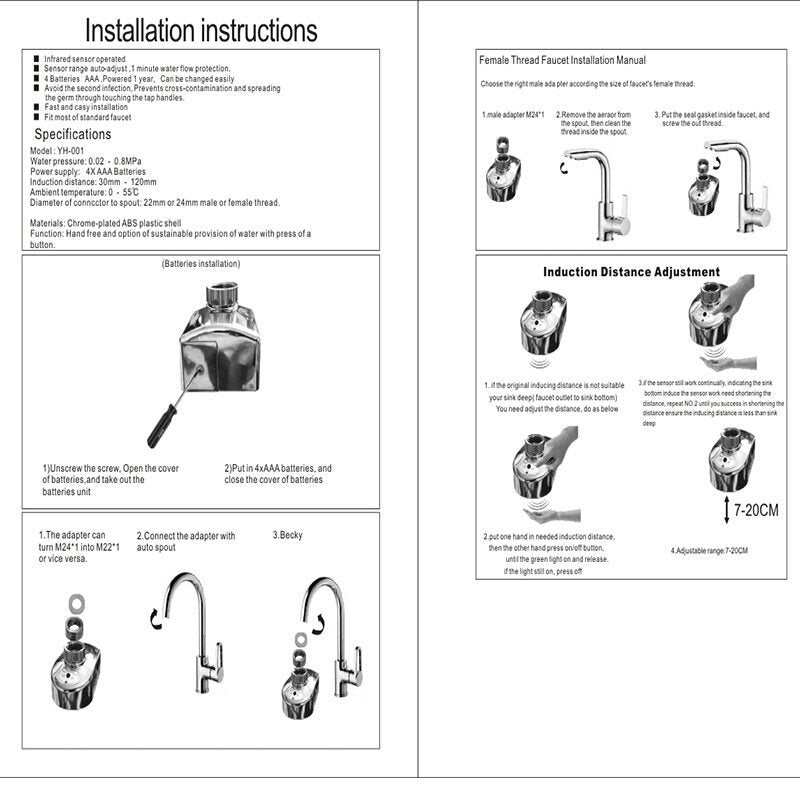 Induction Automatic Touchless Water Saver Tap Contactless Smart Faucet Sensor Infrared Energy Saving Device Basin Nozzle Image 9