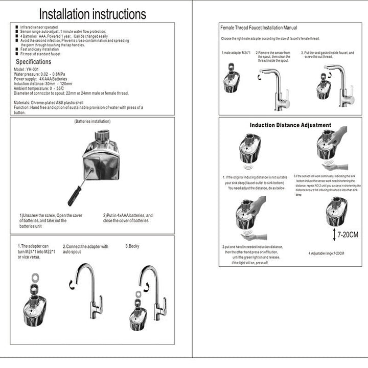 Induction Automatic Touchless Water Saver Tap Contactless Smart Faucet Sensor Infrared Energy Saving Device Basin Nozzle Image 9