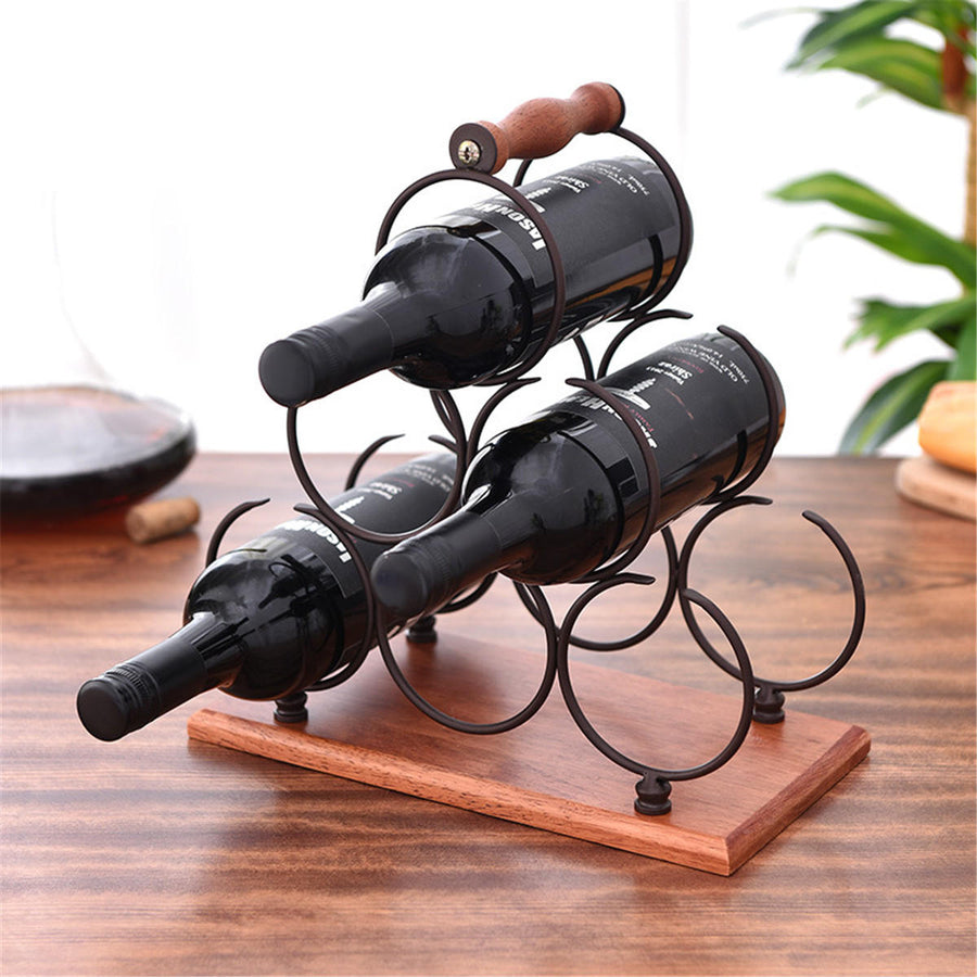 Iron 6 Bottles Rack Shelf Storage Holder Organizer Stand Display Tabletop Image 1