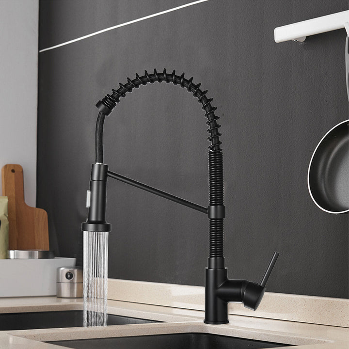 Kitchen Faucet Swivel Spout Single Handle Sink Pull Down Spray Mixer Tap Image 2