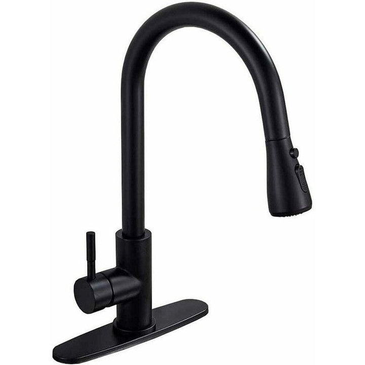 Kitchen Faucet With Pull Down Sprayer Brushed Nickel High Arc Single Handle Stainless Steel Hot Cold Mixer Tap Image 4