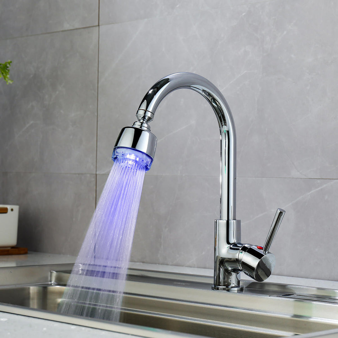 Kitchen LED Light Water Nozzle Faucet Filter Spray Head Extender Image 3