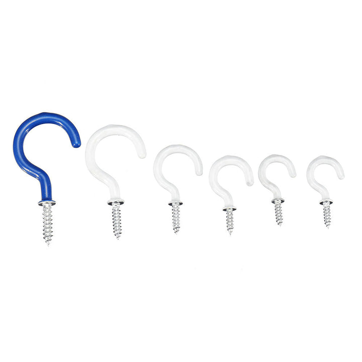 Hooks Plastic Coated No Scratch Cup Holder Self Tapping Screw Round End Hook Towel Utensils Clothes Hangers DIY Kitchen Image 5