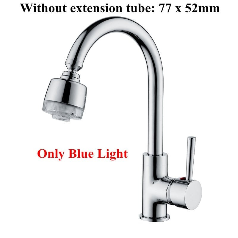 Kitchen LED Light Water Nozzle Faucet Filter Spray Head Extender Image 11