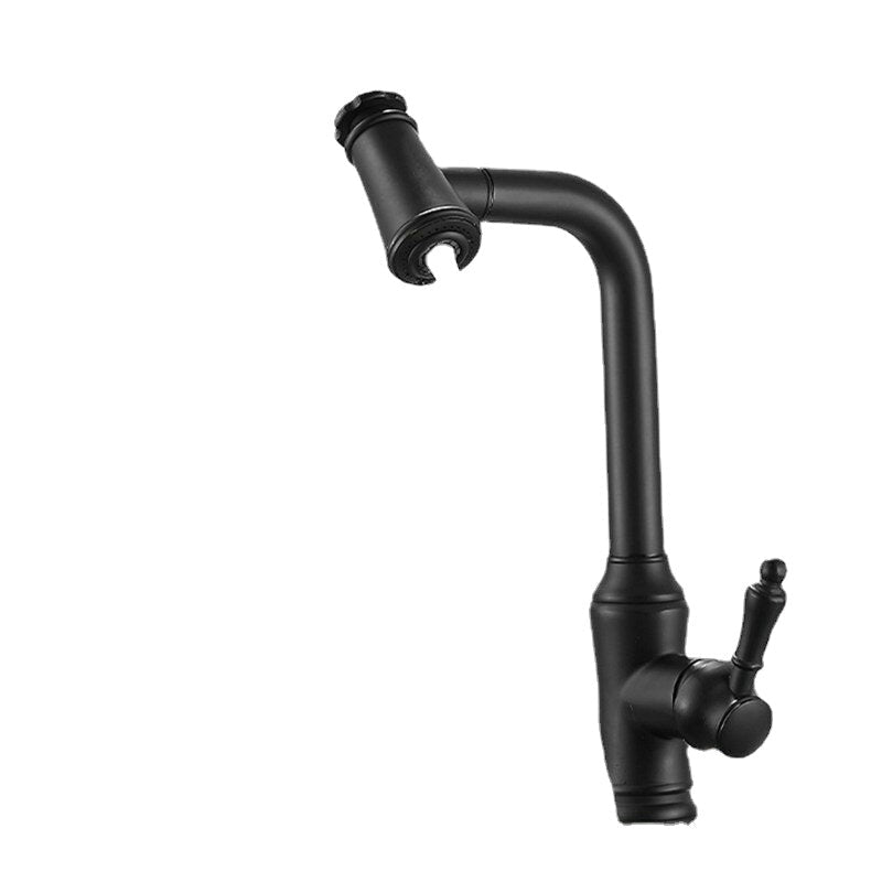 Kitchen Sink Faucet Pull-Out Sprayer Brass Hot Cold Water Mixer Tap Two Mode 360 Swivel With Hose Image 3