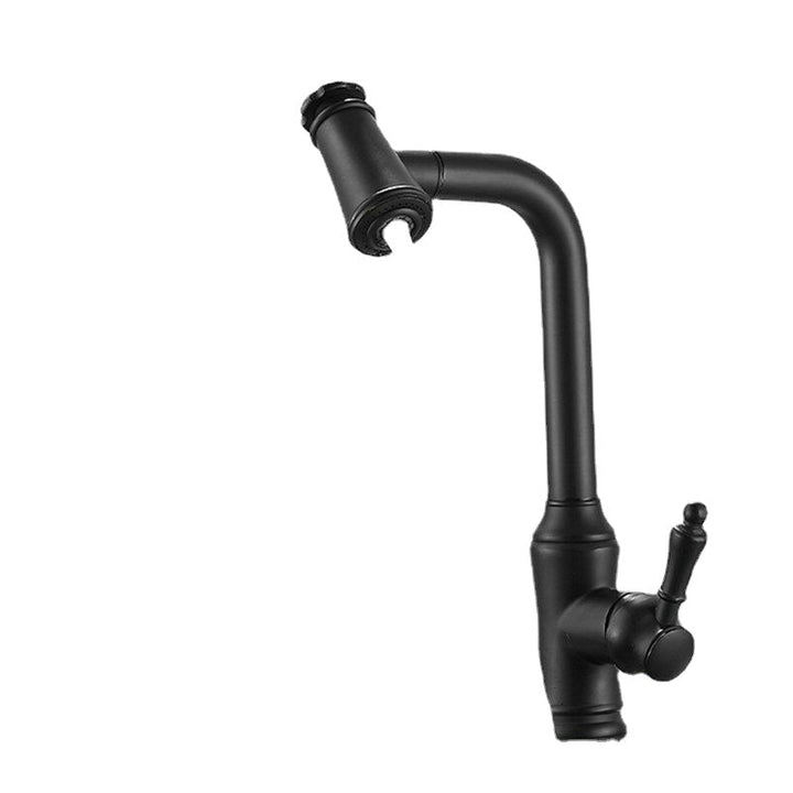 Kitchen Sink Faucet Pull-Out Sprayer Brass Hot Cold Water Mixer Tap Two Mode 360 Swivel With Hose Image 3