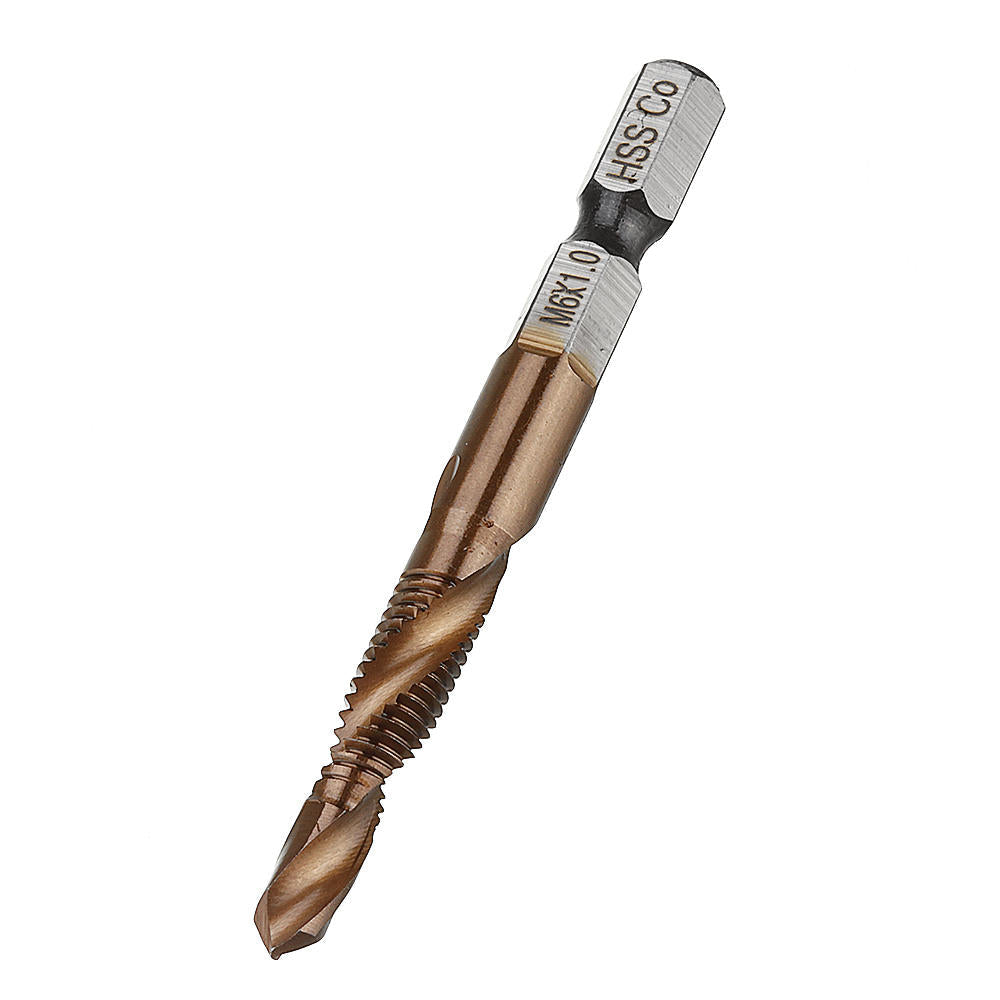 HSS Co M35 Cobalt Combination Drill Tap Bit M3-M10 Deburr Countersink Drill Bit Image 1