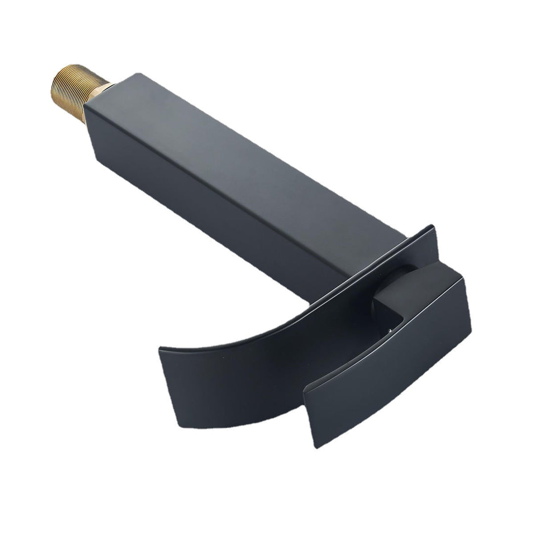 Matte Black 1,2 Inch Brass Modern Bathroom Basin Faucet Spout Hot and Cold Water Mixer Tap Single Handle Image 4