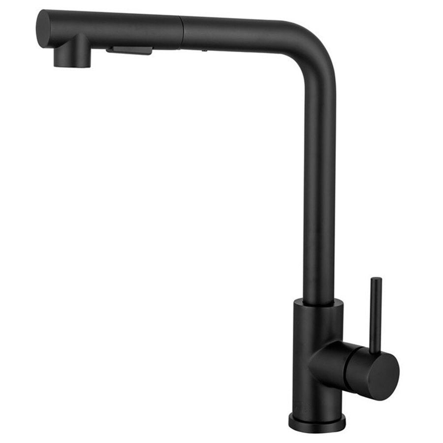 Matte Black Stainless Steel Faucet For Kitchen Sink Single Lever Pull Out Spring Spout Mixers Tap Hot Cold Water Image 1