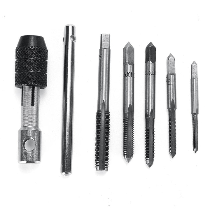 M3-M8 Tap Drill Set T Handle Ratchet Tap Wrench Machinist Tool With Screw Tap Hand Image 6