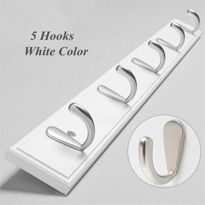 Metal Hooks Wall Mounted Bamboo Hanging Rack Wall Hanger for Coat Clothes Towel Image 8