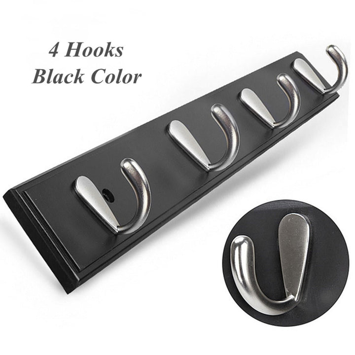 Metal Hooks Wall Mounted Bamboo Hanging Rack Wall Hanger for Coat Clothes Towel Image 9