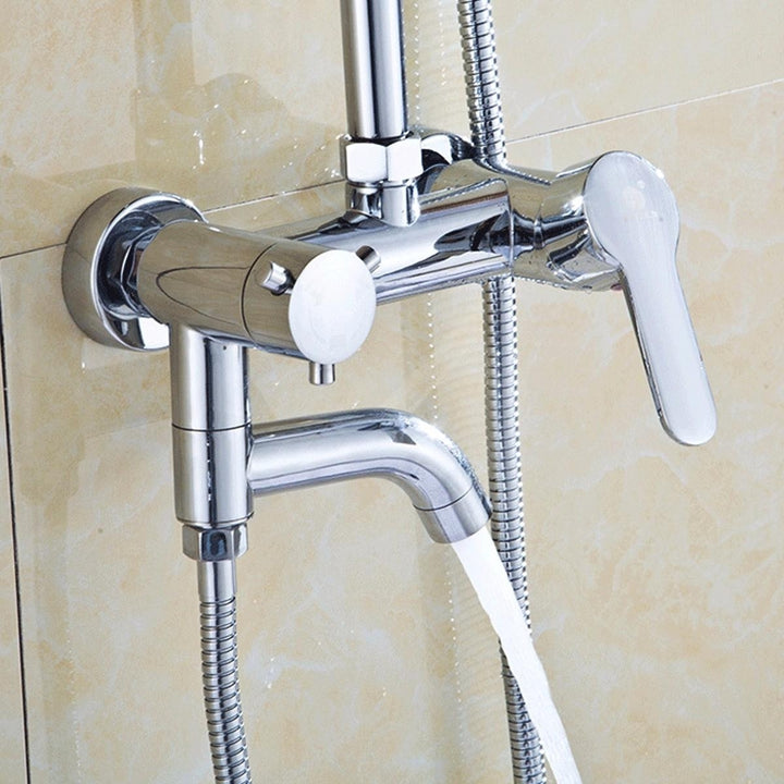 Modern Chrome Bathroom Filler Shower Bath Sink Hand Held Wall Mounted Mixer Tap Faucet Image 2