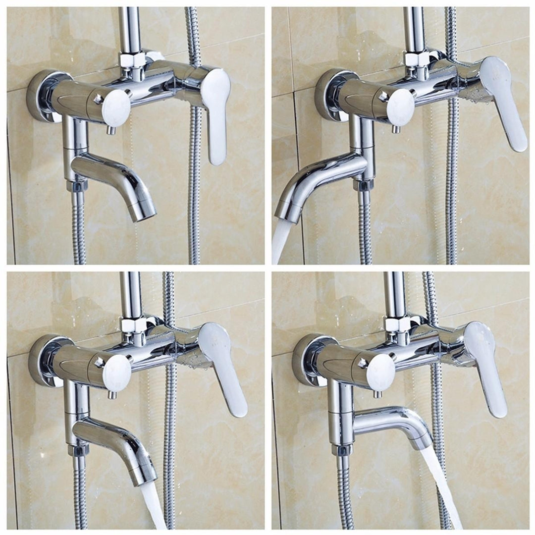 Modern Chrome Bathroom Filler Shower Bath Sink Hand Held Wall Mounted Mixer Tap Faucet Image 3