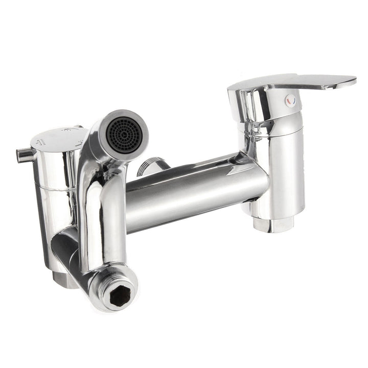 Modern Chrome Bathroom Filler Shower Bath Sink Hand Held Wall Mounted Mixer Tap Faucet Image 6