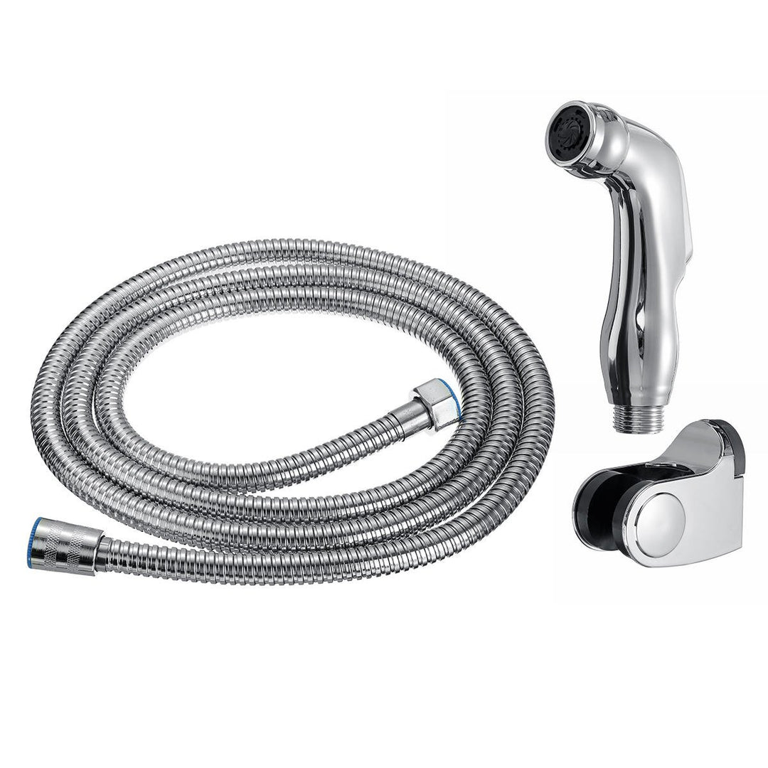 Portable Handheld Bathroom Toilet Bidet Shattaf Shower Spray Head 200cm Hose Holder Stand Image 1