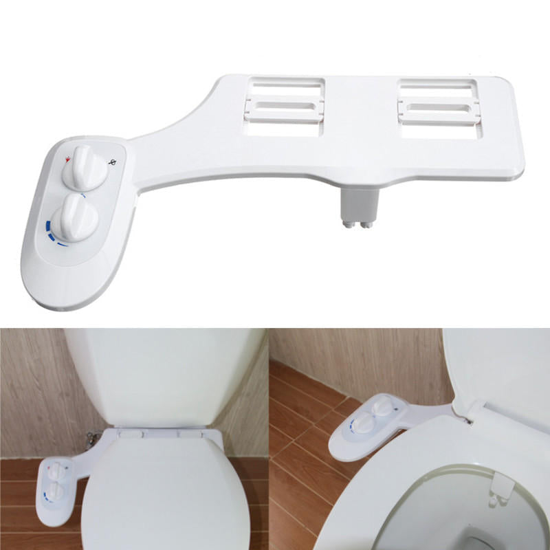 Portable Bidet Toilet Seat Attachment Non-Electric Double Cold Water Nozzle Spray Image 2