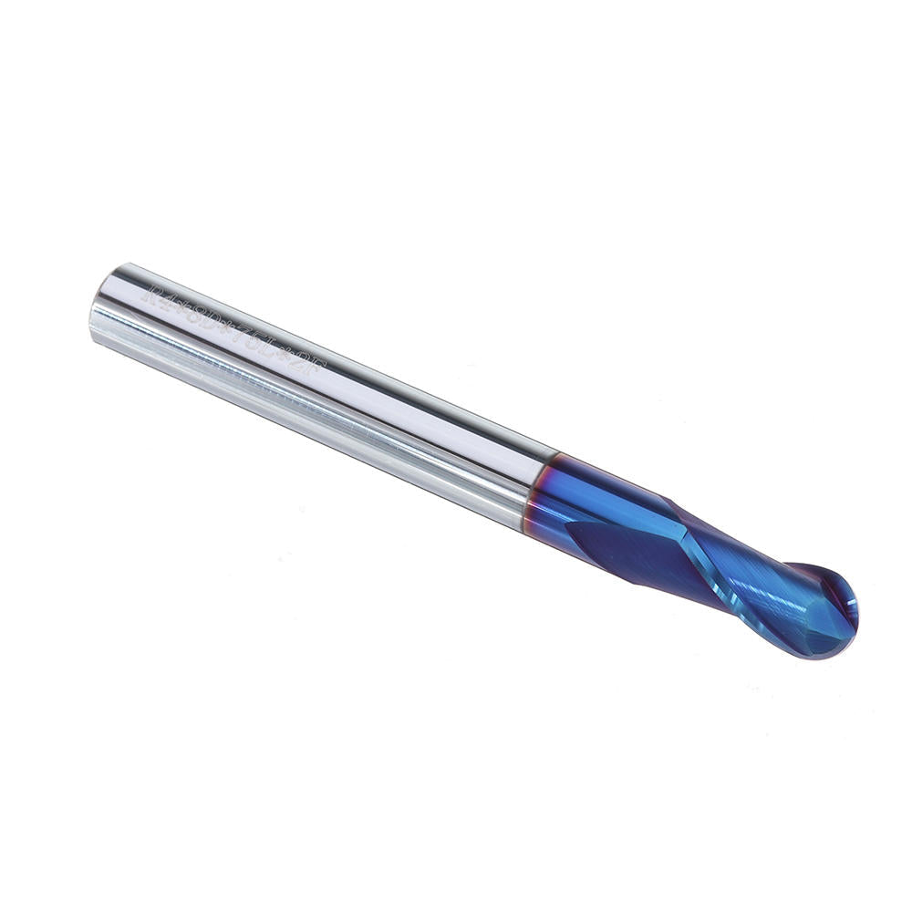 R3,R4,R5 2 Flutes Ball Nose End Mill HRC60 Blue NaCo Coating Tungsten Steel Carbide CNC Milling Cutter Image 3