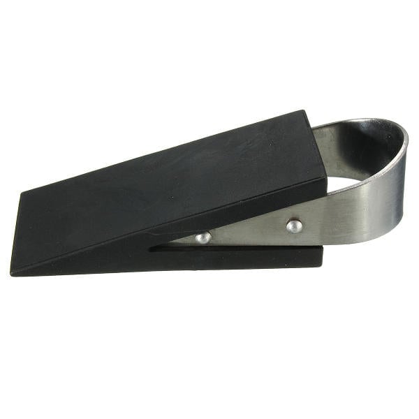 Rubber and Stainless Steel Door Stop Wedge Safety Protector Stopper Block Image 4