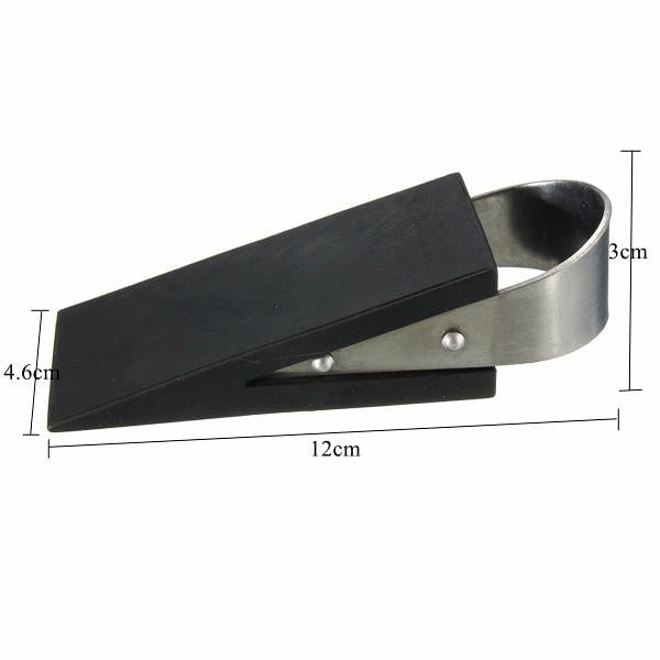 Rubber and Stainless Steel Door Stop Wedge Safety Protector Stopper Block Image 6