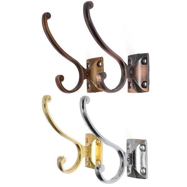 Retro Zinc Alloy Mount Hooks Towel Clothes Hat Coat Hanger for Door Wall Image 1