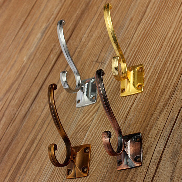 Retro Zinc Alloy Mount Hooks Towel Clothes Hat Coat Hanger for Door Wall Image 8