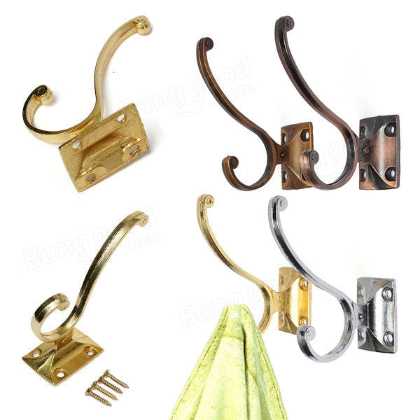 Retro Zinc Alloy Mount Hooks Towel Clothes Hat Coat Hanger for Door Wall Image 11