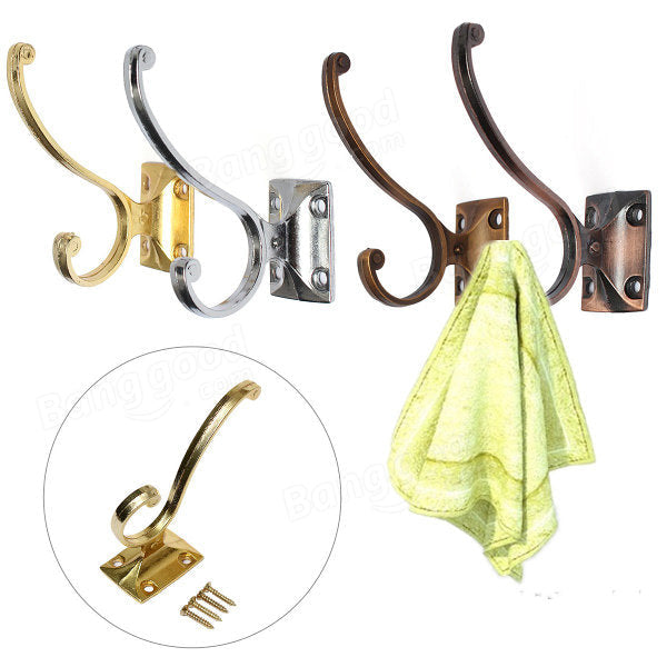 Retro Zinc Alloy Mount Hooks Towel Clothes Hat Coat Hanger for Door Wall Image 12