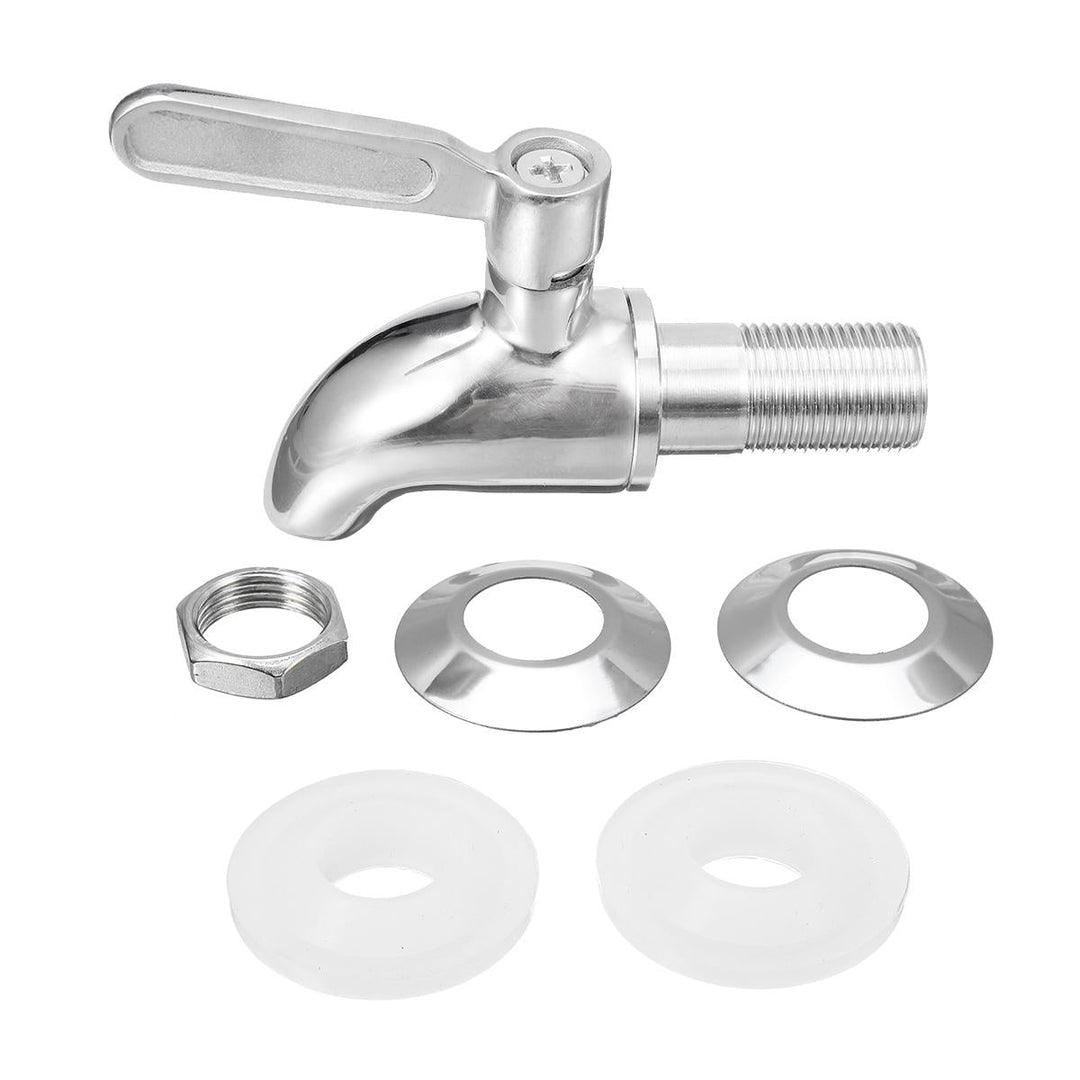 Silver Stainless Steel Faucet Barrel Tap For Drink Beverage Juice Water Coffee With The Switch Image 1