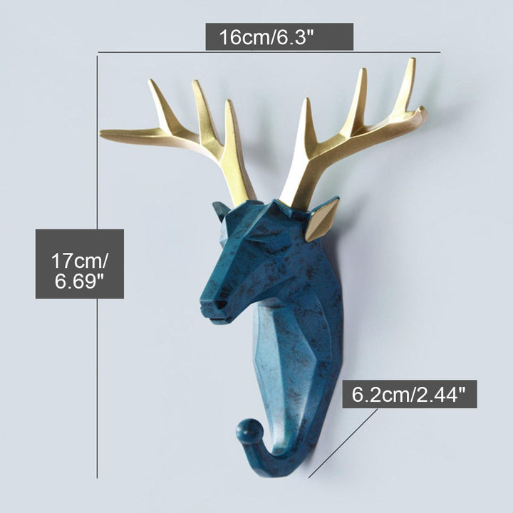 Simple 3D Coat Hook Holder Creative Animals Head Hanger Wall Mounted Craft Image 3