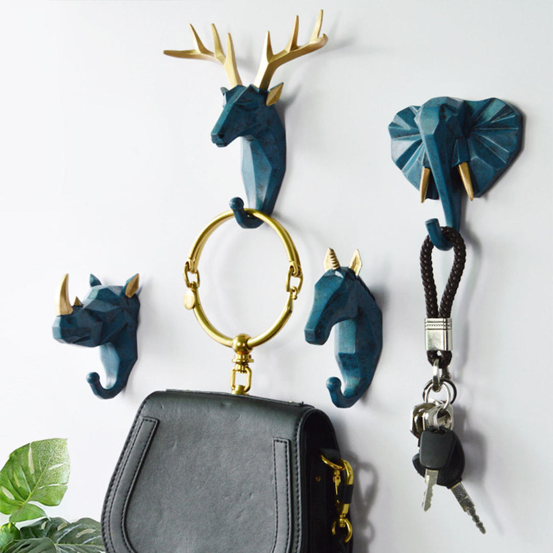 Simple 3D Coat Hook Holder Creative Animals Head Hanger Wall Mounted Craft Image 9