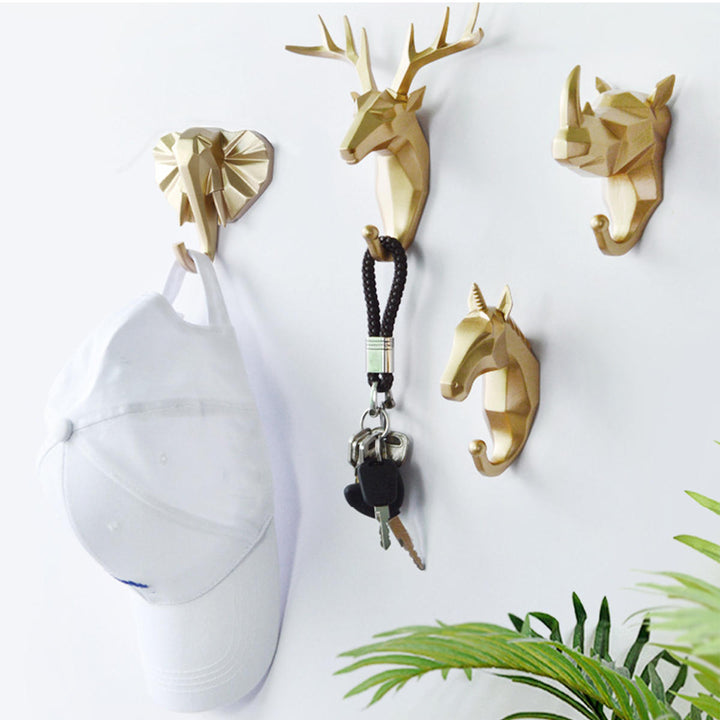 Simple 3D Coat Hook Holder Creative Animals Head Hanger Wall Mounted Craft Image 10