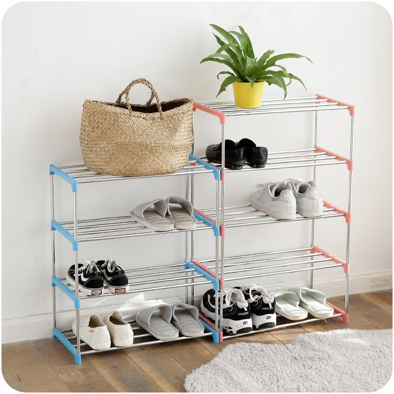 Stainless Steel Shoe Rack Multilayer Shoe Ark Dustproof Receive Shoe Shelf House Decorations Image 1