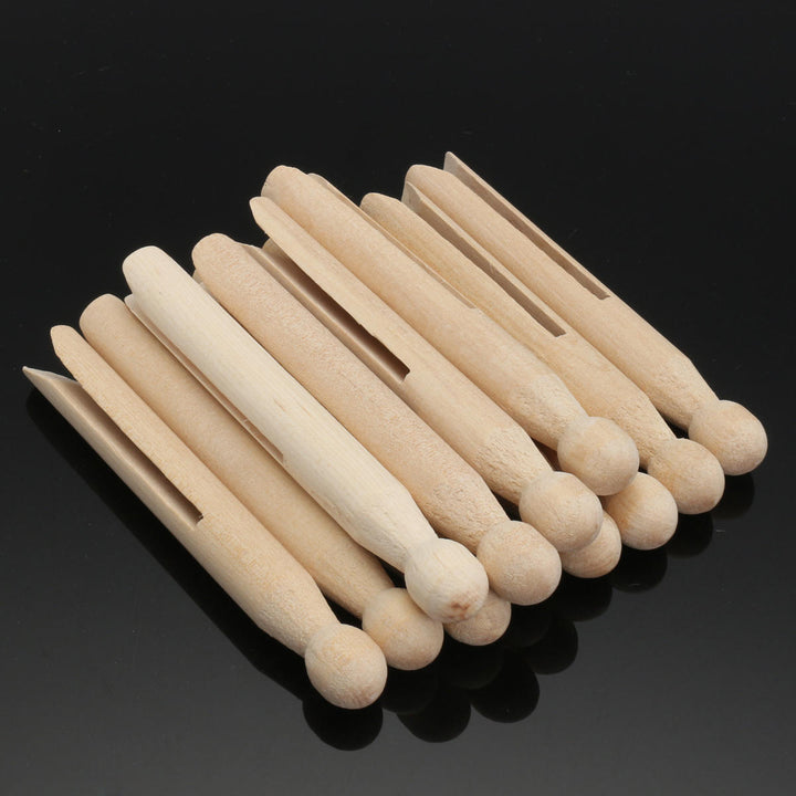 Traditional Natural Wooden Craft Clothespin Dolly Clothes Pegs for Washing Lines DIY Crafts Image 3