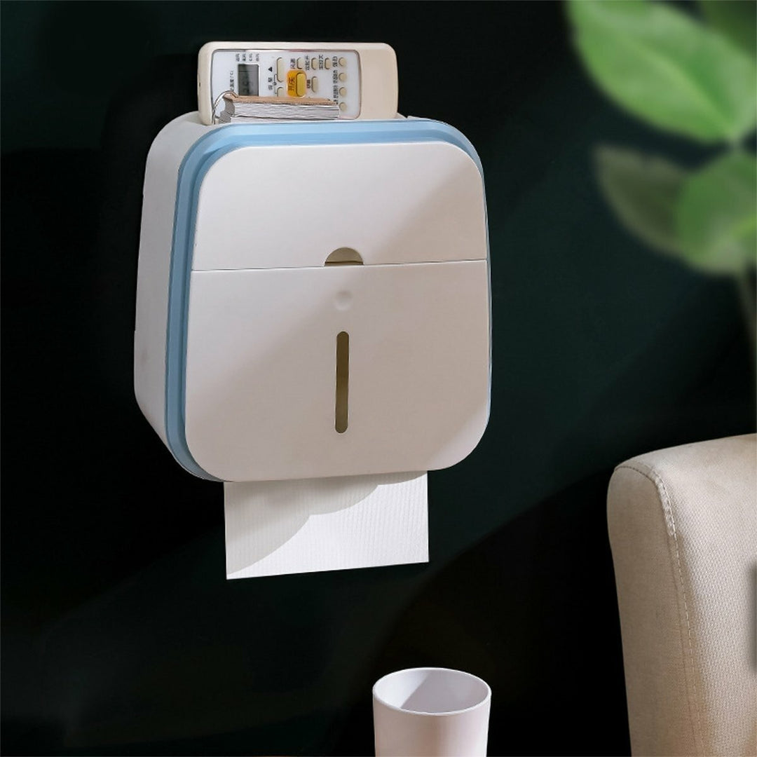 Toilet Hand Paper Towel Dispenser Tissue Box Holder Wall Mounted Bathroom Kit Image 1