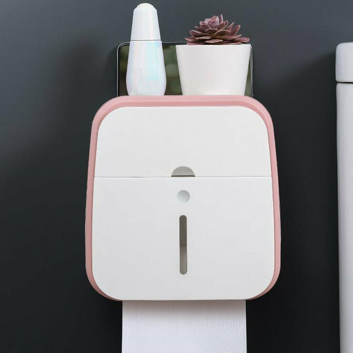 Toilet Hand Paper Towel Dispenser Tissue Box Holder Wall Mounted Bathroom Kit Image 1