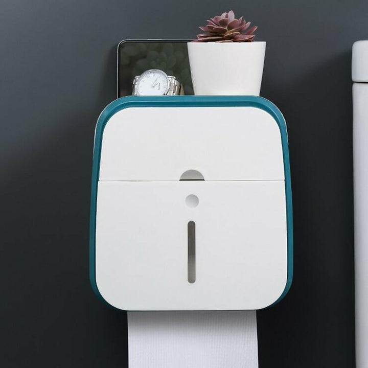 Toilet Hand Paper Towel Dispenser Tissue Box Holder Wall Mounted Bathroom Kit Image 8