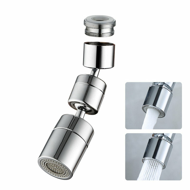 Universal Extender Splash Filter Faucet 1080 Rotate Water Outlet Faucet Silver Image 2