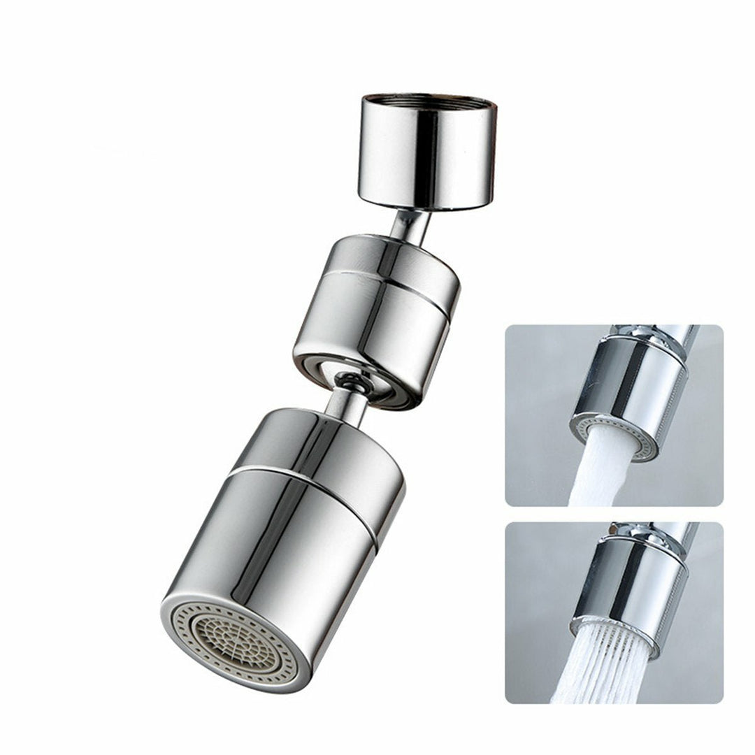 Universal Extender Splash Filter Faucet 1080 Rotate Water Outlet Faucet Silver Image 3