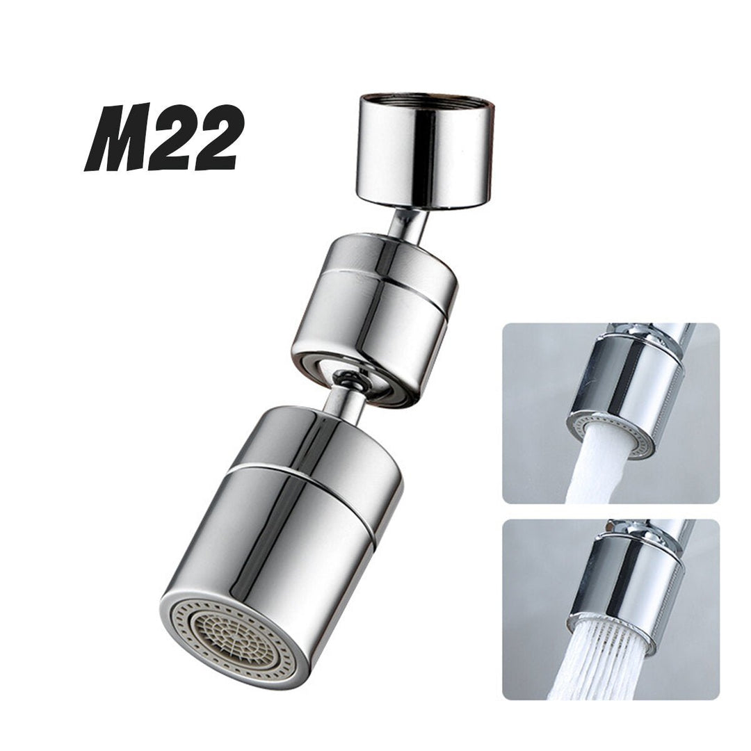 Universal Extender Splash Filter Faucet 1080 Rotate Water Outlet Faucet Silver Image 6