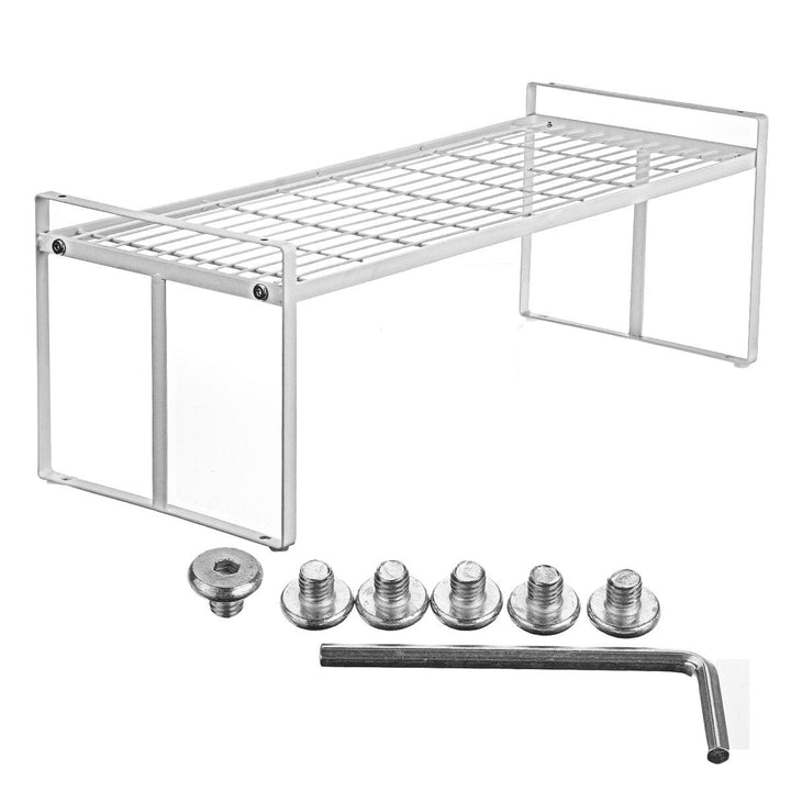 White Standing Rack Kitchen Bathroom Countertop Storage Organizer Shelf Holder Image 1