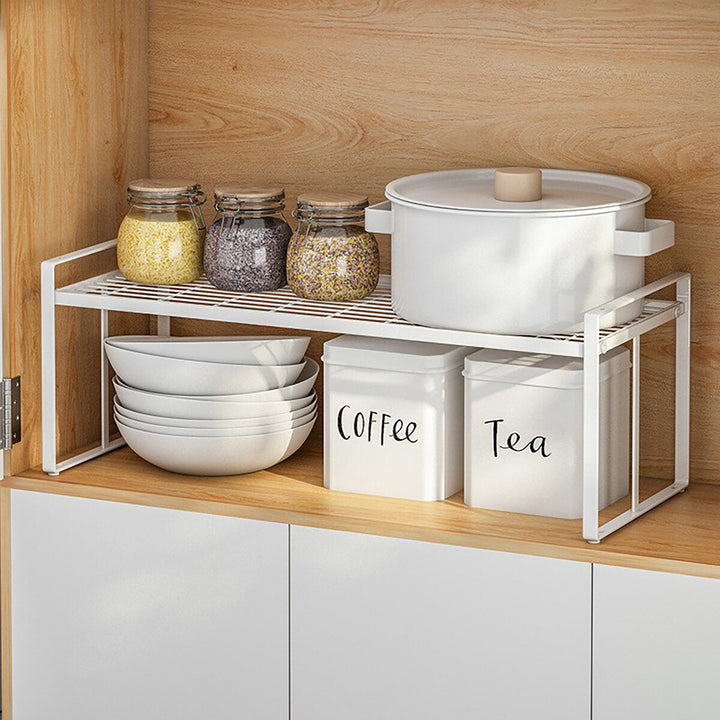 White Standing Rack Kitchen Bathroom Countertop Storage Organizer Shelf Holder Image 10